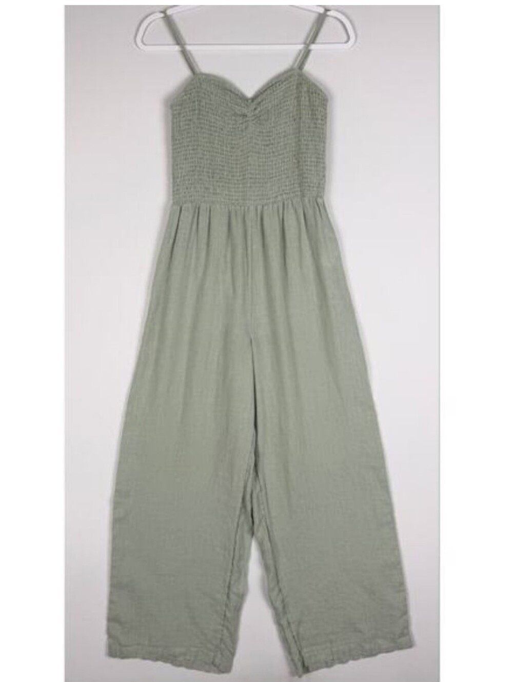 Faherty Mandy Smocked Wide-Leg Jumpsuit Medium - Picture 4 of 4